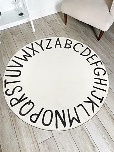 Topotdor Round ABC Area Rug, 71 Inch Soft Floor Carpet - Image 2
