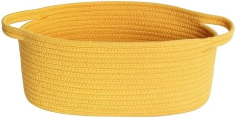 Small Yellow Woven Basket, Cotton Rope Kids Dog Cat Toy Bin Box, Cute Baby by Unknown