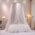 VETHIN Double Layer Princess Round Dome Canopy Bed Curtain - Image 3