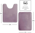 Clara Clark 2 Piece Bathroom Rugs, Velvet Memory Foam Bath Mat Set, Non-Slip - Image 2