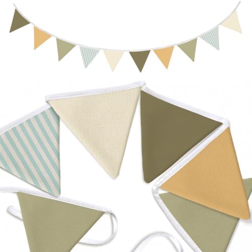 Neutral Nursery Classroom Decor Banner Sage Green Garland Flags by Unknown