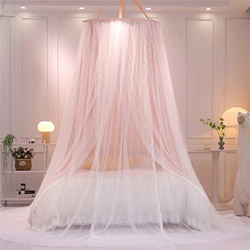 VETHIN Double Layer Princess Round Dome Canopy Bed Curtain - Image 3