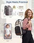 mommore Baby Diaper Bag with Waterproof Changing Pad - Image 6