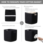 UBBCARE Set of 4 Storage Basket-13 X 13 X 13 in, Cotton Rope Basket - Image 7
