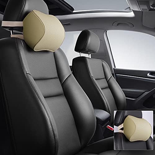 Aukee Car Neck Pillow Soft Memory Foam Leather Headrest - Image 2