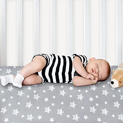 Pack and Play Sheets, 4 Pack Mini Crib Sheets, Stretchy Playard Fitted Sheet - Image 6