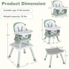 BABY JOY Baby High Chair, 8 in 1 Convertible Highchair - Image 7