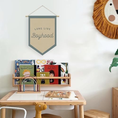 Boys Room Decor, Long Live Boyhood Linen Canvas Banner, Boy Nursery Wall - Image 3