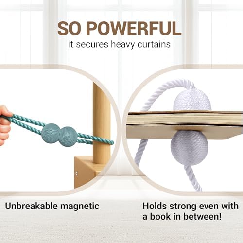 Hion Magnetic Curtain Tiebacks Blue 6pcs, Curtain Holdbacks Hooks Holders - Image 5