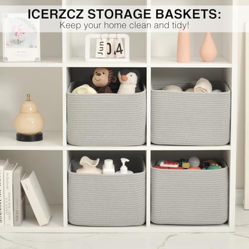 ICERZCZ Storage Baskets for Organizing & Shelves, Woven Cotton Rope - Image 6