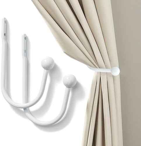 Set of 2 Curtain Holdbacks, Metal Decorative Drapery Holdback, Wall Mounted by SIXZOONM