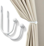 Set of 2 Curtain Holdbacks, Metal Decorative Drapery Holdback, Wall Mounted by SIXZOONM