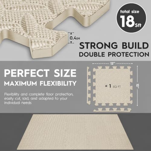 18 Pcs EVA Foam Floor Tiles, Puzzle Exercise Mat Set - Image 2