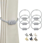 BEL AVENIR Magnetic Curtain Tiebacks 6 Pack Hand-Woven Curtain Ties by BELAVENIR