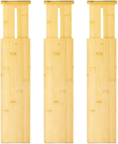 VaeFae 3 Pack Bamboo Drawer Dividers, Expandable Separators by VaeFaeDirect