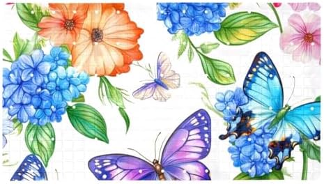 Shower Mat Non Slip 26.8 x 15.1 Inches, Butterflies Florals Bathtub Mat Shower by Anna+Cowper