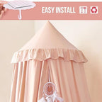 Kertnic Decor Princess Canopy for Girls Bed, Soft Smooth Playing Tent Canopy - Image 4