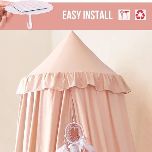 Kertnic Decor Princess Canopy for Girls Bed, Soft Smooth Playing Tent Canopy - Image 4