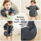 Weaning Bib with Long Sleeves & BLW, Soft and Skin-Friendly Material - Image 7
