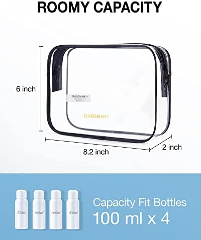 BAGSMART Clear Toiletry Bag 2-Pack TSA Approved Water-Repellent - Image 2