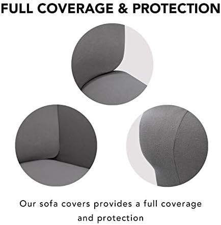 PureFit Stretch Couch Covers for Sofa Large Sofa Slipcovers Light Gray - Image 3