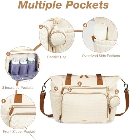 Diaper Bag Tote, Large Baby Hospital Bag - Image 4