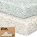 2-Pack Mini Crib Sheets Fitted, 38x26 Pack N Play Mattress Sheets by KeaBabies