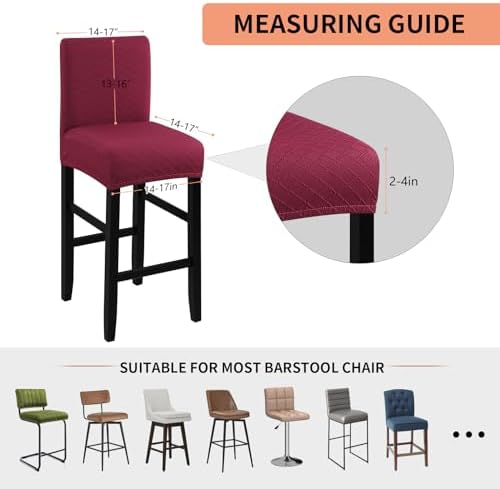 Fuloon Waterproof Barstool Covers Chair Slipcovers, 4 Pack - Image 5