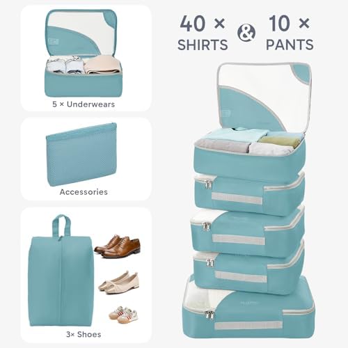 OlarHike 10 Set Packing Cubes for Travel, Gifts for Women Mom, Anti-Tearing - Image 4