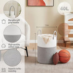 Artfeel Laundry Basket, Woven Cotton Rope Laundry Hamper, 40L - Image 6