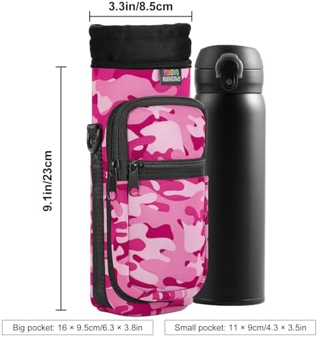 Nuovoware Water Bottle Carrier Bag, Camouflage Pink - Image 4