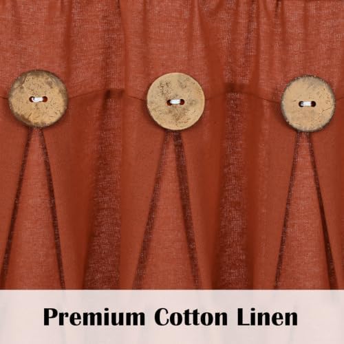 FRAMICS Farmhouse Valance Curtains, Boho Cotton Linen Kitchen Valance, Rod - Image 6