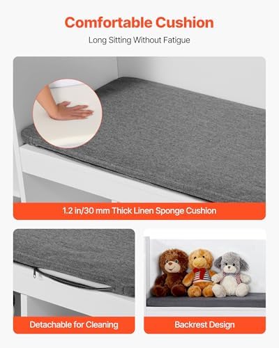 VEVOR Kids Reading Nook, Wooden Storage Bench - Image 7