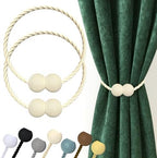 Hion Magnetic Curtain Tiebacks Beige 2pcs, Curtain Holdbacks Hooks Holders by Hion