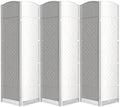 6 Panel Folding Room Divider, Woven Privacy Screen by cocosica