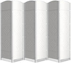 6 Panel Folding Room Divider, Woven Privacy Screen by cocosica