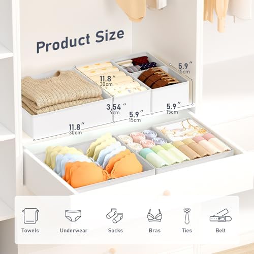 DIMJ Drawer Organizer Clothes, Foldable Closet Organizers and Storage, Fabric - Image 2