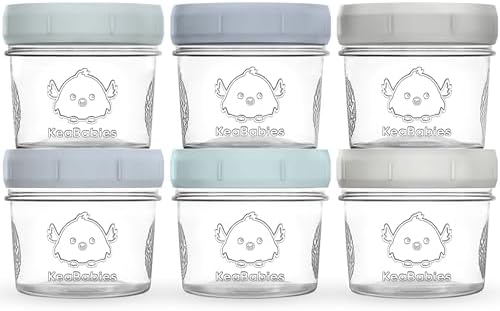 KeaBabies 6pk 4oz Glass Baby Food Containers by KeaBabies