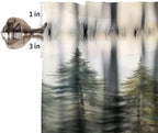 Forest Valance Curtain for Kitchen, Watercolor Mountain Forest Nature Tree - Image 3