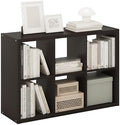 Furinno CUBICLE 6-Cube Book Shelf, Extra Thick Frame Bookshelf, Dark Oak by Furinno-FitsYourSpaceFitsYourBudget
