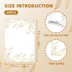 50 Pack Golden Leaves Paper Placemats Disposable Golden Polka Dots Paper Place - Image 2