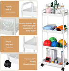 Barydat Baby Diaper Caddy Cart, 4-Tier Rolling Cart - Image 4