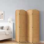 JOSTYLE Rattan Room Divider, 4-Panel Folding Privacy Screen 6ft. Extra Wide by Jostyle