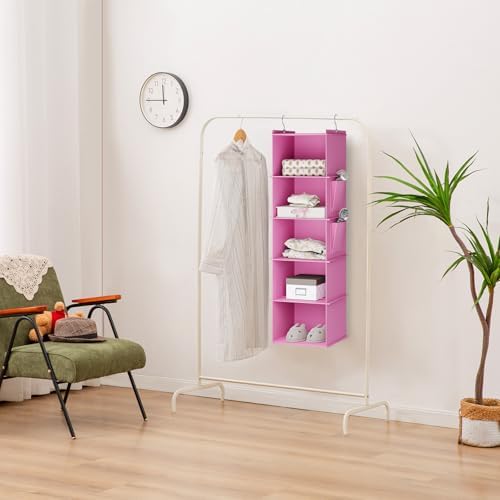 YOUDENOVA Hanging Closet Organizer and Storage, Light Pink - Image 2
