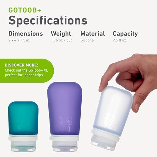 humangear GoToob+ | Refillable Silicone Travel Bottle | Locking Lid | Food-Safe - Image 5