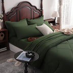 NTBAY Queen Microfiber Bed in a Bag, Comforter Set 7 Piece, Olive Green - Image 6