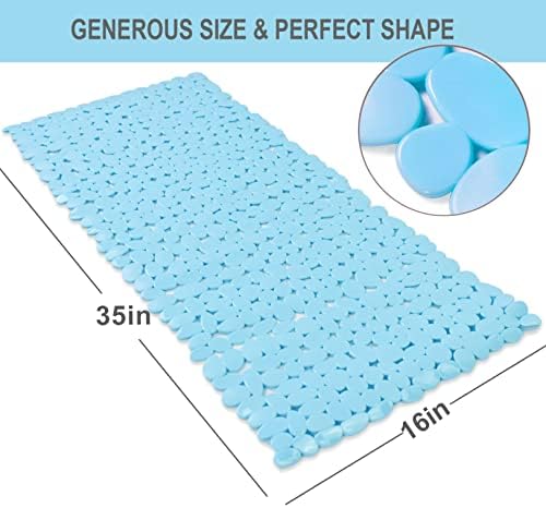 Bathtub Mat Non Slip Pebble Bath Shower Mat 35"X16" - Image 2