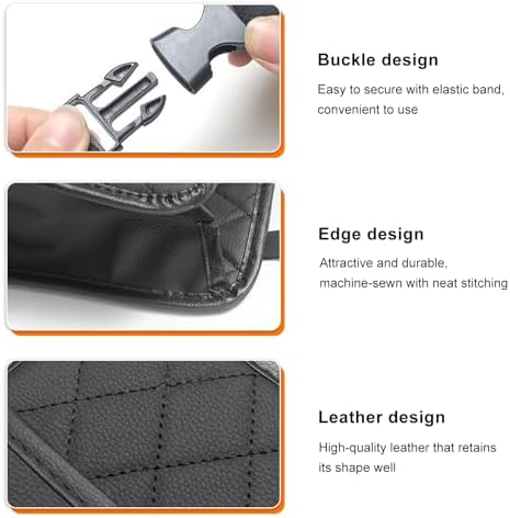 Car Seat Back Organizer, Foldable Leather Auto Backseat Hanging Storage Pocket - Image 3