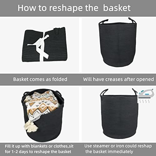 Woven Cotton Rope Laundry Basket - Image 7