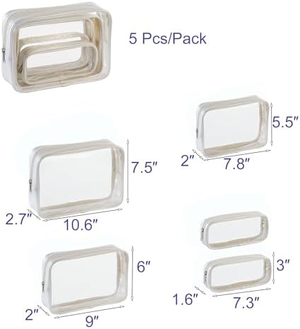 Remobia Hicol TSA Approved 5-Piece Diaper Bag Organizer Pouch Set Clear - Image 2